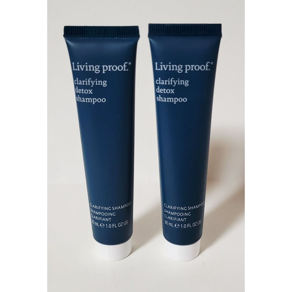 2 x Living Proof Clarifying Detox Shampoo Clean Fresh Hydrated Hair 1 fl oz NEW
